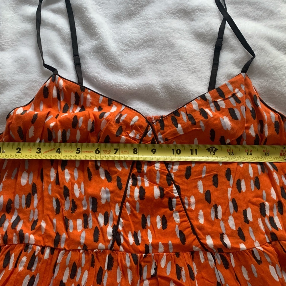 Orange Confetti Mini Slip Dress with Smocked Backing Sundress Y2K XL - Picture 5 of 8